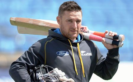 Former New Zealand captain Brendon McCullum during a nets session