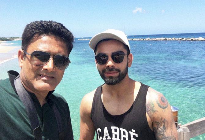 Coach Anil Kumble and captain Virat Kohli