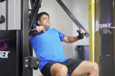 Anil Kumble at the gym
