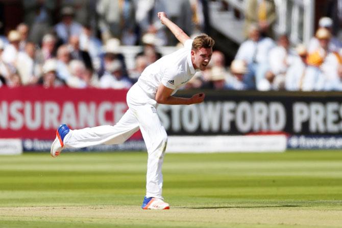 England's Jake Ball in action 