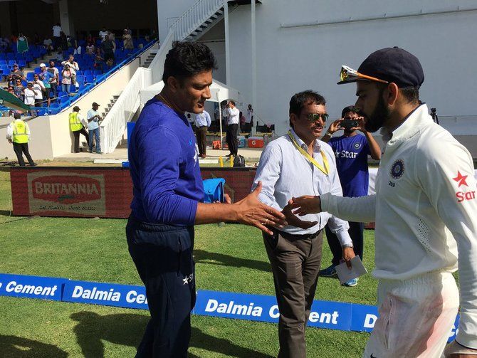 India coach Anil Kumble and Test captain Virat Kohli