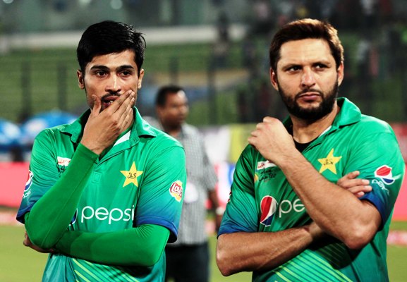 Pakistan duo of Mohammad Amir and Shahid Afridi after the defeat  