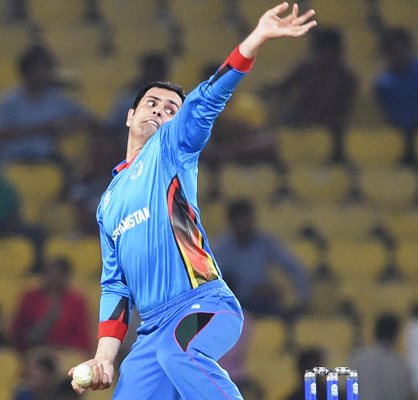 Afghanistan's Mohammad Nabi in action against Hong Kong 