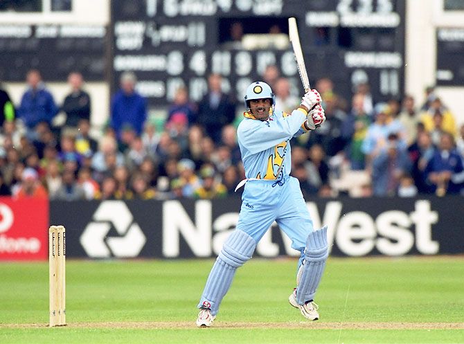 Mohammed Azharuddin bats during the Cricket World Cup Group A match against South Africa, at Hove, England on May 15, 1999