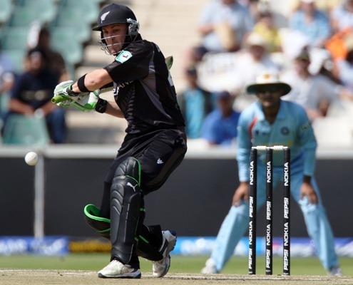 Brendon Mcullum of New Zealand attacks the Indian bowling at The Wanderers Cricket Ground during the ICC World Twenty20 Championships in 2007