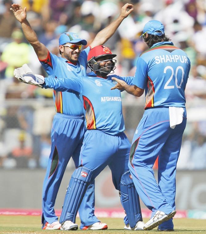 Afghanistan's wicketkeeper Mohammad Shahzad