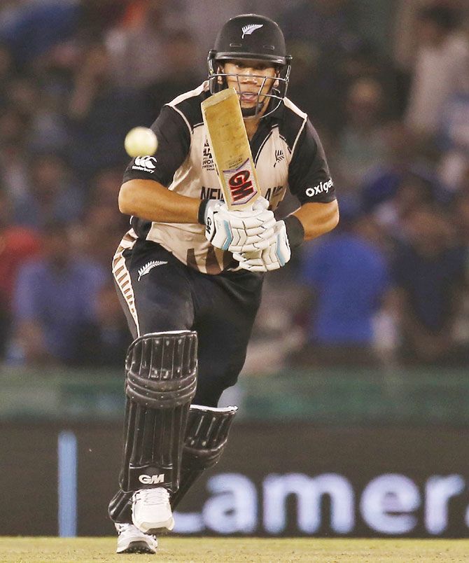 New Zealand's Ross Taylor plays a shot
