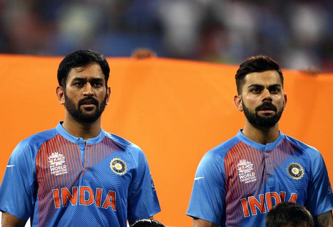 Mahendra Singh Dhoni with deputy virat Kohli