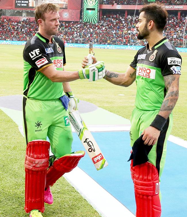 RCB's AB de Villiers and Virat Kohli