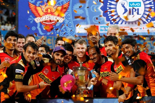 Sunrisers Hyderabad celebrate after their IPL 9 win on Sunday. The team recorded another first en route their title victory