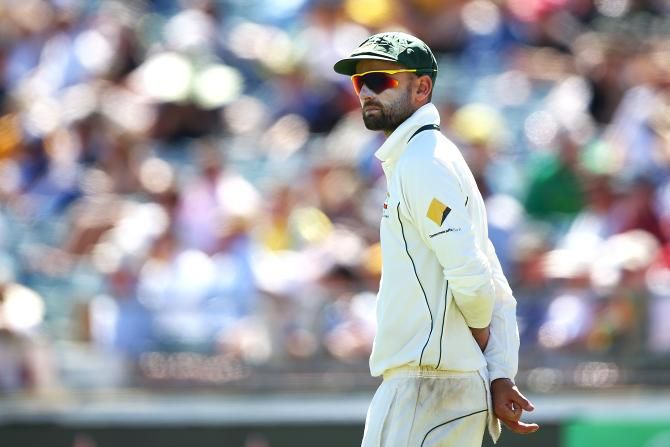 Australia's Nathan Lyon was reduced to a mere spectator for most of the first Test at the WACA in Perth