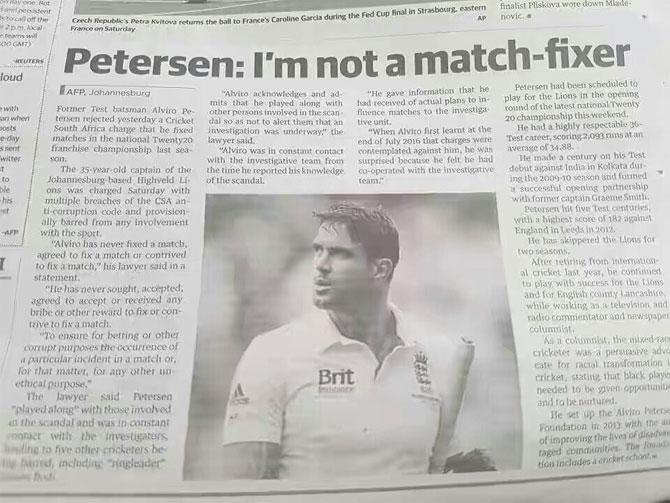 Kevin Pietersen tweeted the newspaper cutting of the mistaken identity