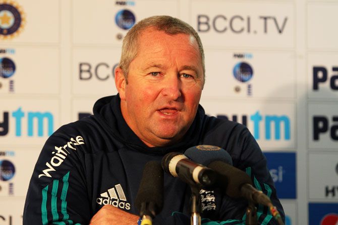 England's bowling coach Paul Farbrace at a press conference on Friday