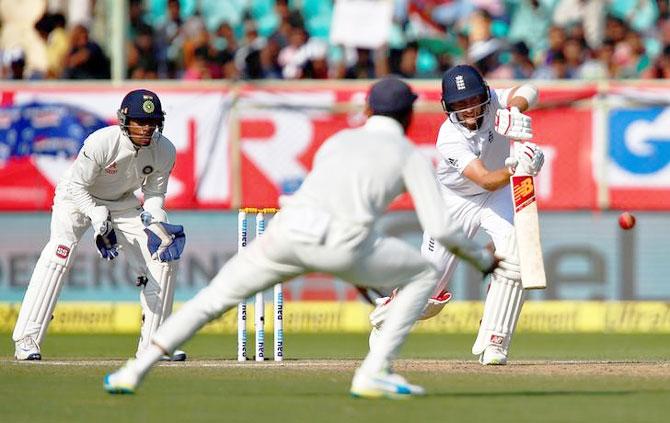 England's Joe Root en route his half-century 