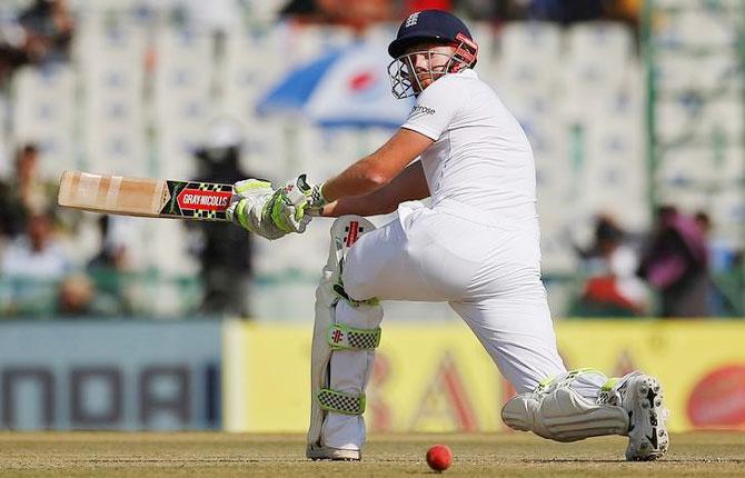 Jonny Bairstow bats in Mohali on Saturday