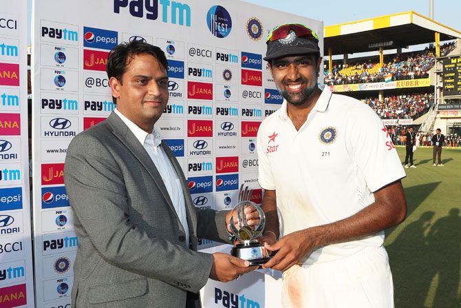 India's Ravichandran Ashwin wins the Man of the Series award on Tuesday