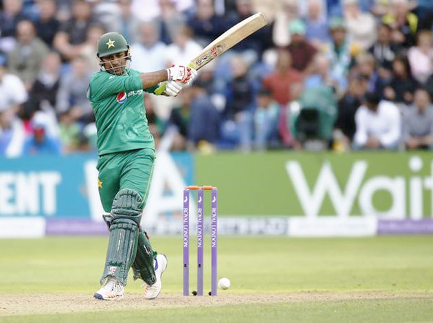 Pakistan's Sarfraz Ahmed in action against England on Sunday