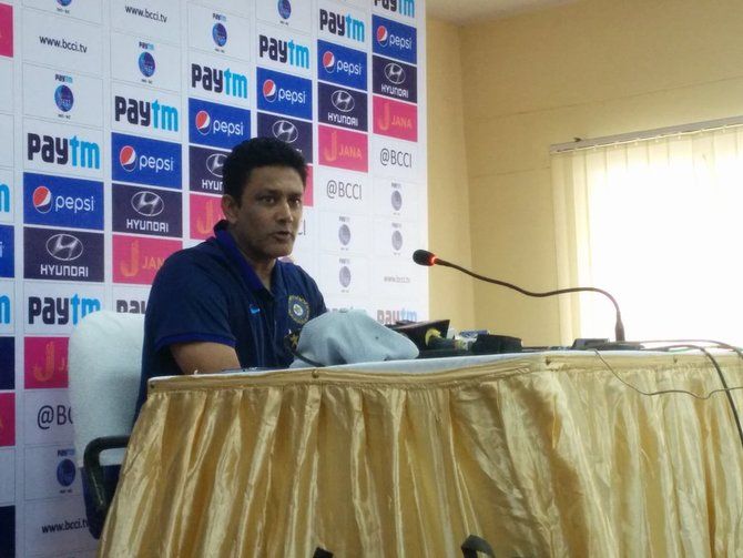 India’s head coach Anil Kumble at a press conference
