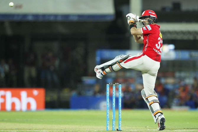 Kings XI Punjab captain Glenn Maxwell en route his fiery innings of 40 from just 18 deliveries