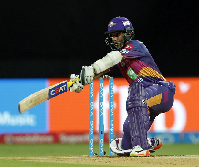 Rising Pune Supergiant's Ajinkya Rahane bats 