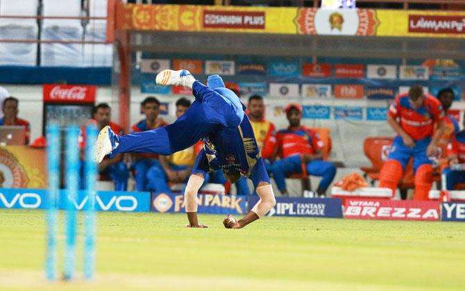 Kieron Pollard takes to dismiss Suresh Raina