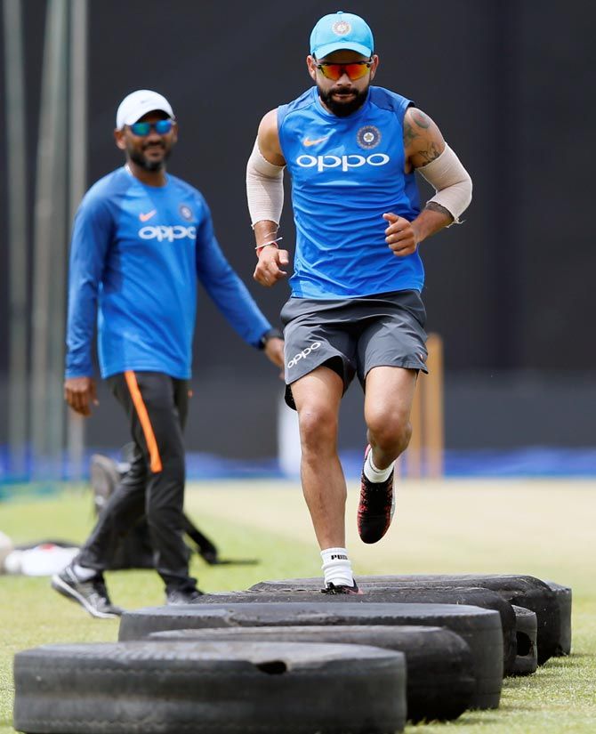 India captain Virat Kohli performs fitness drills. Fitness is now a parameter for selection into the Indian team