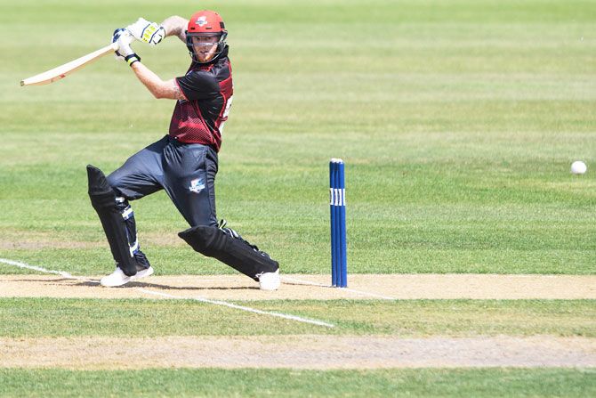 Canterbuy batsman Ben Stokes bats during his innings against Otago during their Ford Trophy One Day match in Rangiora, New Zealand, on Sunday