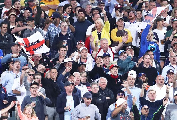 The Barmy Army in full force at the Adelaide Oval 