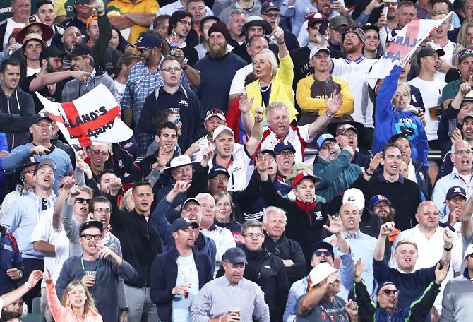 The Barmy Army in full force at the Adelaide Oval 