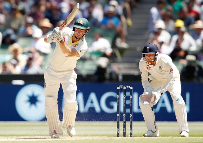 Australia's Shaun Marsh bats on Day 2