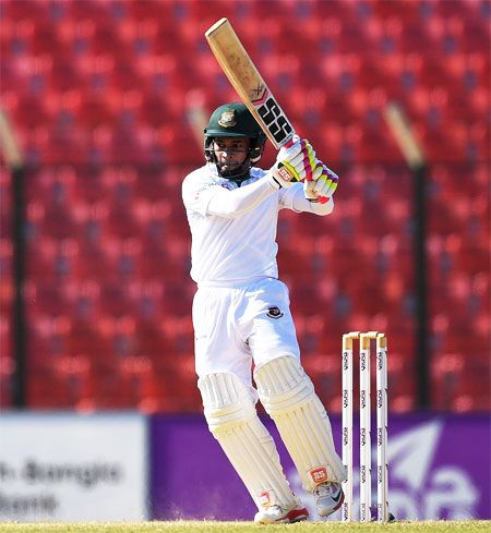 Bangladesh's Mushfiqur Rahim en route his 58 against India 'A' in Hyderabad on Sunday