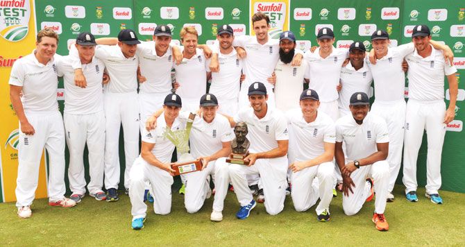 England during on Day 5 of the 4th Test match between South Africa and England at SuperSport Stadium on January 26, 2016 in Centurion, South Africa