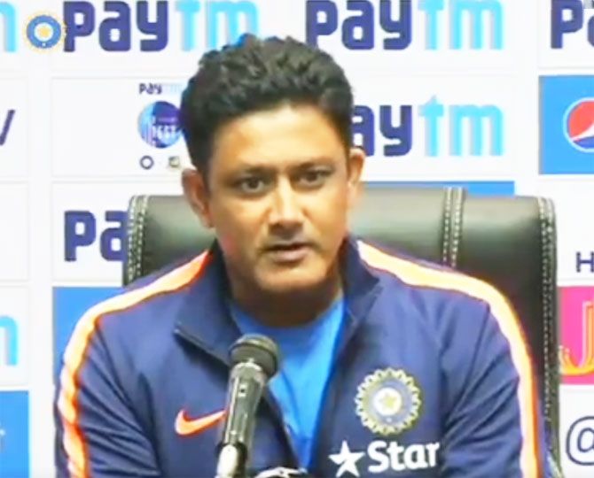 India coach Anil Kumble speaks at a press conference in Hyderabad on Tuesday