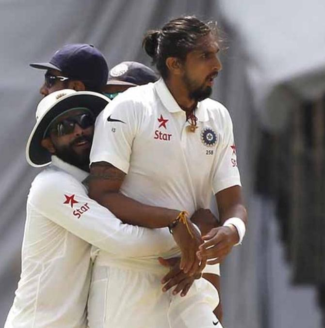 Ishant Sharma and Ravindra Jadeja were caught having an argument