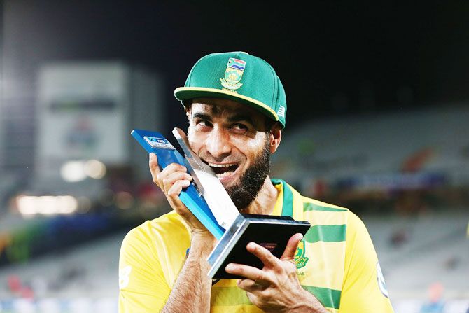 South Africa's leg-spinner Imran Tahir won the Man-of-the-Match award for his five-wicket haul in the one-off T20 against New Zealand at Eden Park on Friday