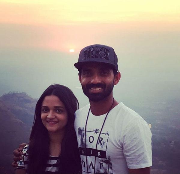 Ajinkya Rahane and wife Radhika are all smiles