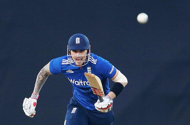 England's Alex Hales sneaks for a run during his innings against India 'A'