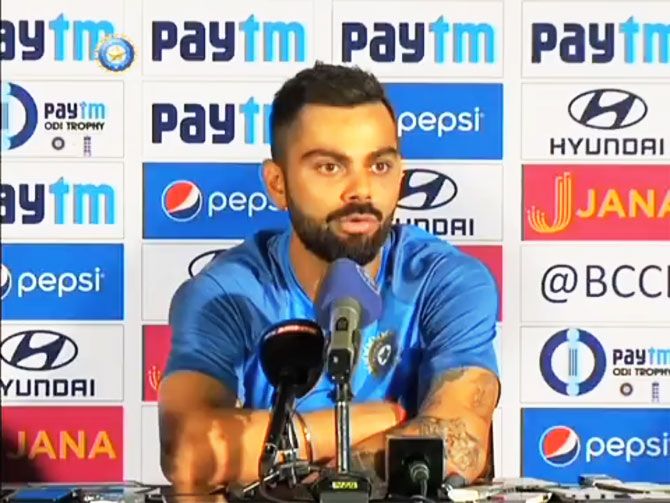 Virat Kohli at the pre-match press conference in Pune on Saturday