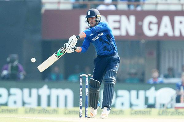 England's Jason Roy hits a shot