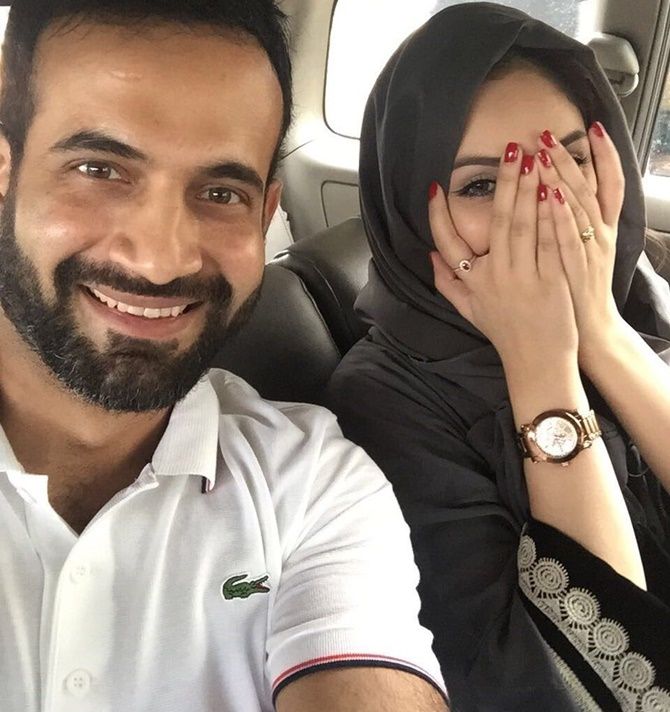 Irfan Pathan with his wife