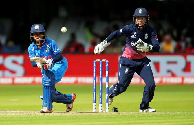 India's opener Punam Raut in action during her 86-run innings 