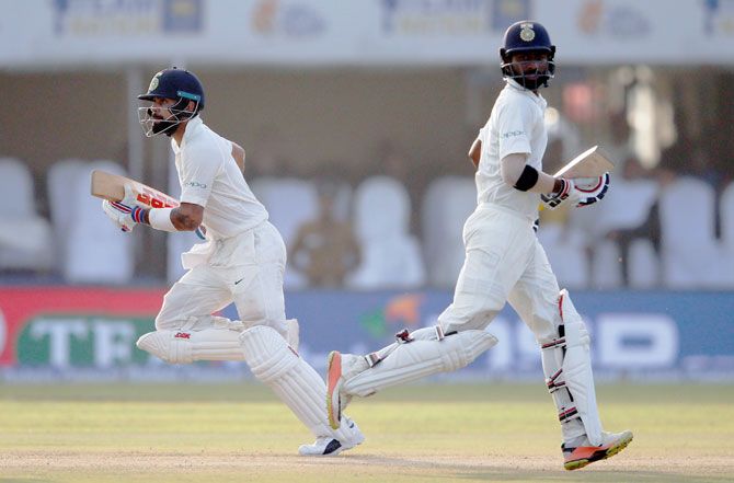 Abhinav Mukund (right) put on 133 runs for the third wicket with skipper Virat Kohli