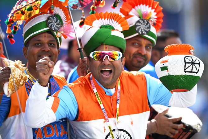 Indian fans at the game against Pakistan in Edgbaston, June 4, 2017