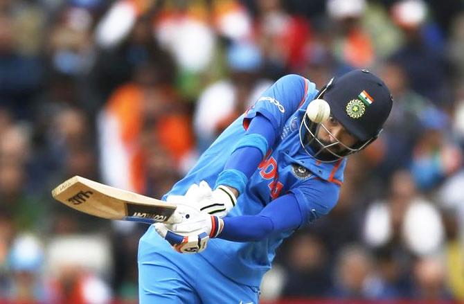 Yuvraj Singh in action during his pivotal innings against Pakistan during the Champions Trophy match at Edgbaston in Birmingham on Sunday