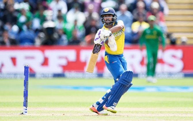 Sri Lanka's Niroshan Dickwella hits out