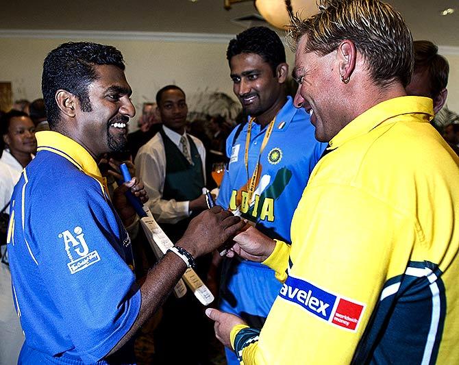 Anil Kumble with Shane Warne and Muttiah Muralitharan