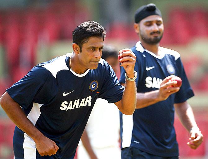 Anil Kumble and Harbhajan Singh