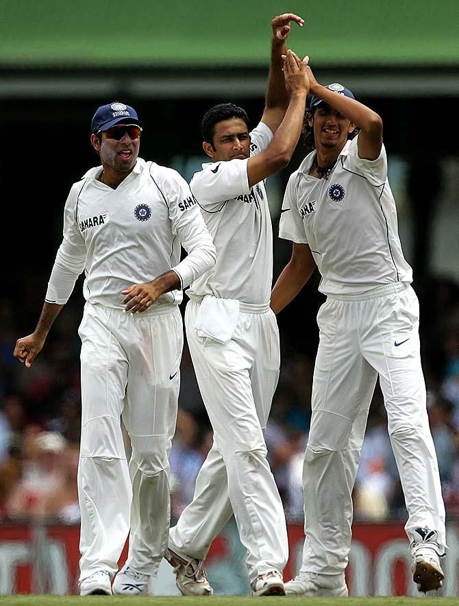 VVS Laxman, Anil Kumble and Ishant Sharma