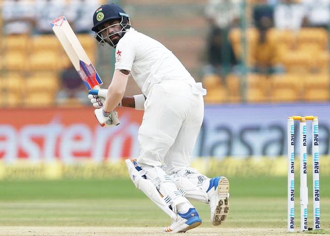 Lokesh Rahul bats on Day 3