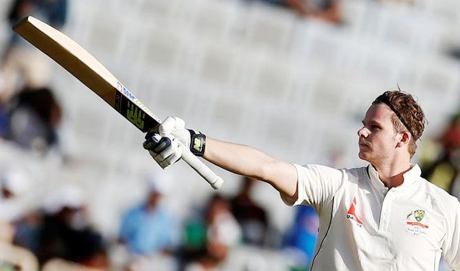 Australia captain Steve Smith reached his second century of the series in 227 balls when he drove Murali Vijay through long-on boundary and in the process, became the third fastest batsman (53 Tests) to get to 5000 runs 